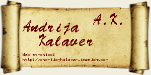 Andrija Kalaver vizit kartica